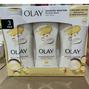 23.6 fl oz OLAY advanced Moisture renewal blend Body Wash 3 Pack with B3 Comp.